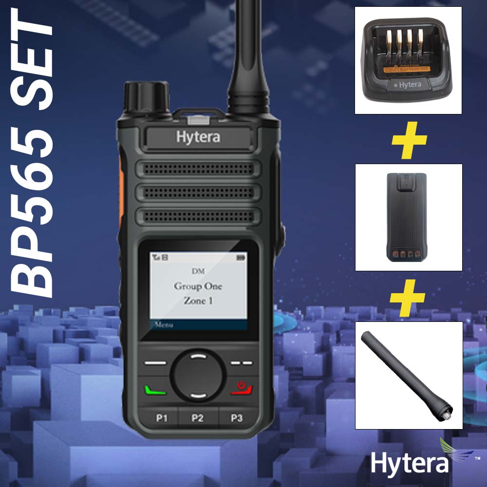 SET Hytera BP565 VHF Handfunkgerät mit Batterie Antenne Ladegerät BP565V1