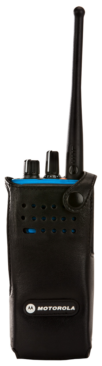 Motorola Weiche Ledertasche mit 2.5 Zoll breiter und drehbarer Gürtelschlaufe für Funkgeräte ohne Display PMLN6098A