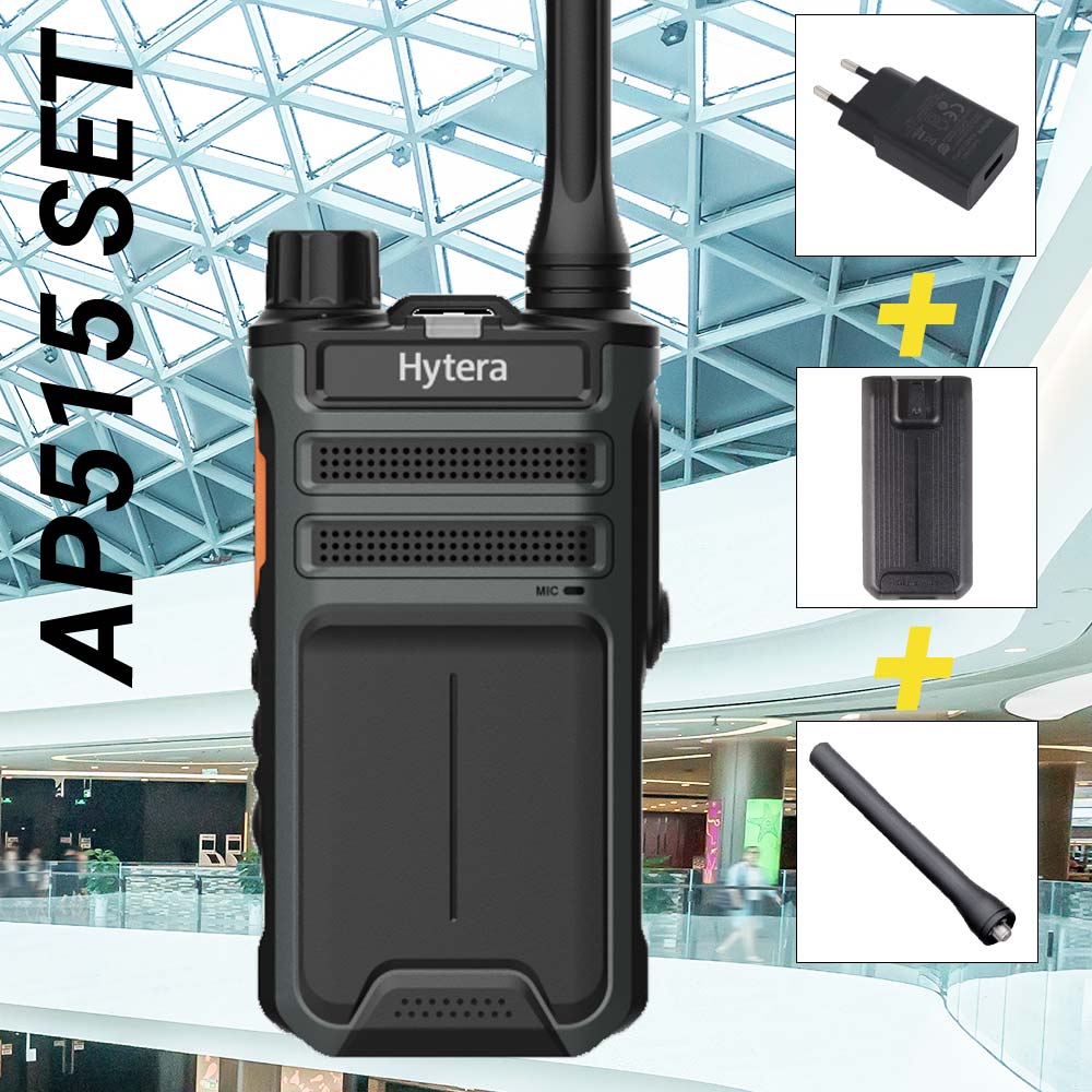 SET Hytera AP515 UHF 400-470MHz analoges Handfunkgerät mit Bluetooth Batterie Antenne Ladekabel AP515U1BT