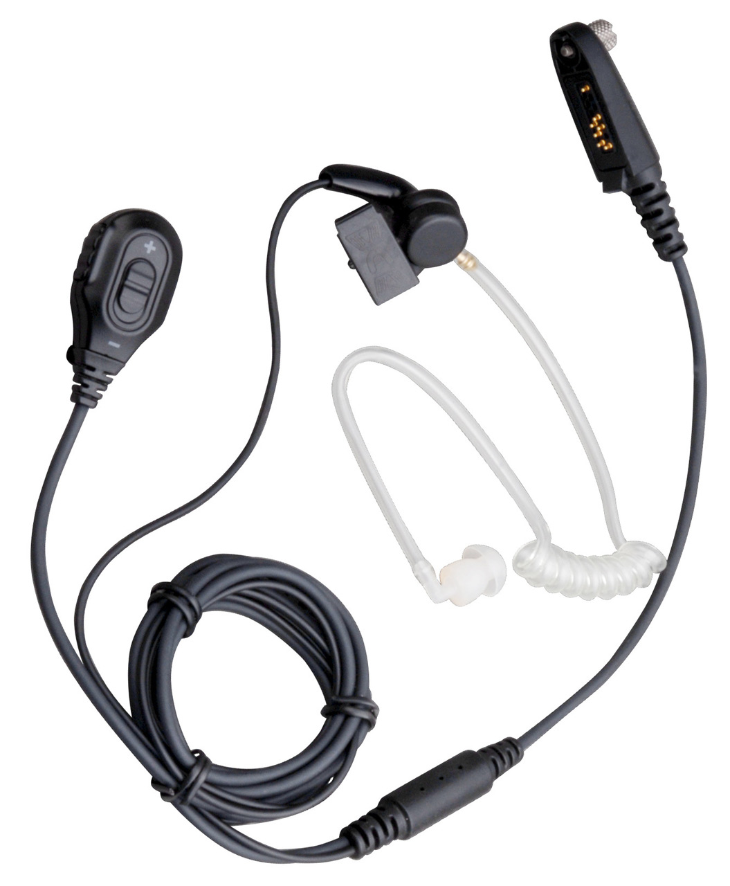 HYTERA Tarn-Sprechgarnitur schwarz 2-Kabel, Mikrofon mit Sendetaste, transp. Schallschl., VOX- oder PTT-Steuerung EAN07 580003009006