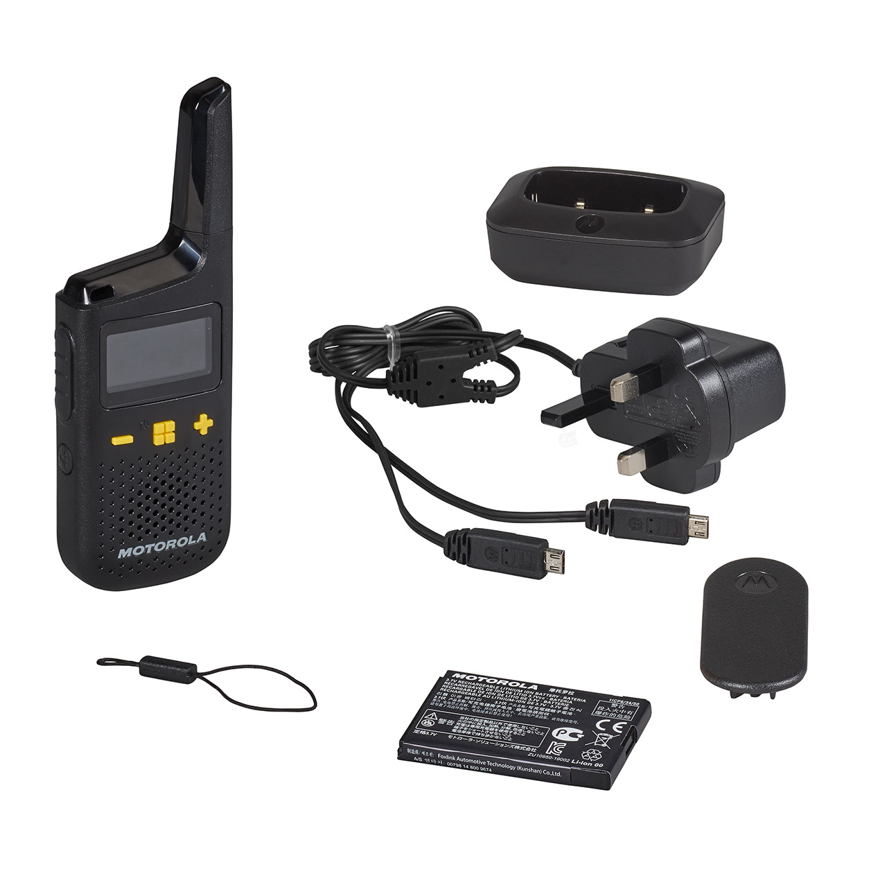 Motorola XT185 TWIN Pack Funkgeräte PMR446 IP54 Set mit Akku Ladegerät Ohrhörer
