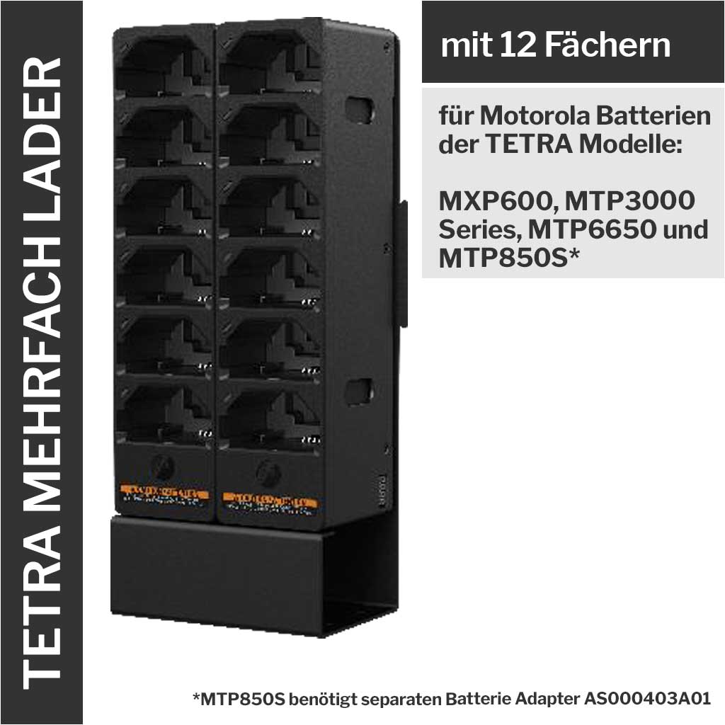 Motorola Tetra 12-fach Batterieladegerät MXP600 MTP3000 MTP6650 MTP850S PMPN4544A