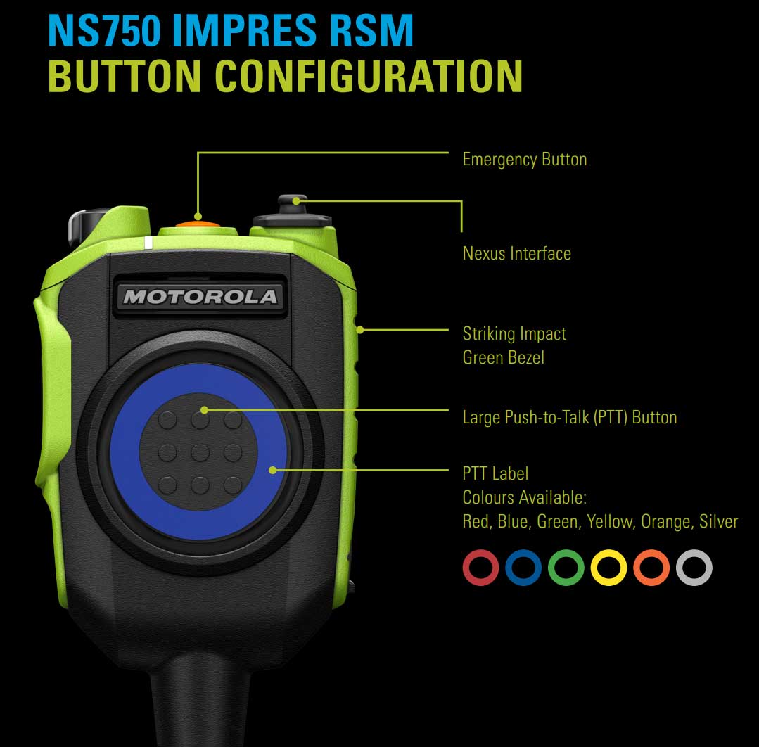 Motorola NS750 Lautsprechermikrofon langes Kabel Nexus Buchse R7 MXP600 PMMN4150A