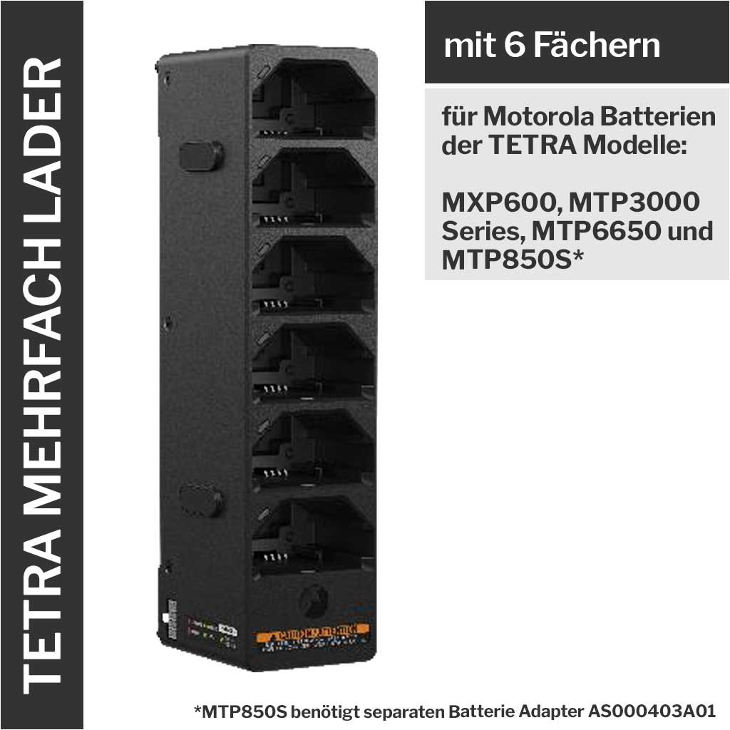 Motorola Tetra 6-fach Batterieladegerät MXP600 MTP3000 MTP6650 MTP850S PMPN4534A