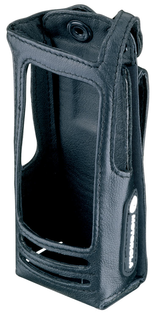 Weiche Ledertasche mit 3 Zoll breiter und feststehender Gürtelschlaufe für Funkgeräte mit Display PMLN5018C