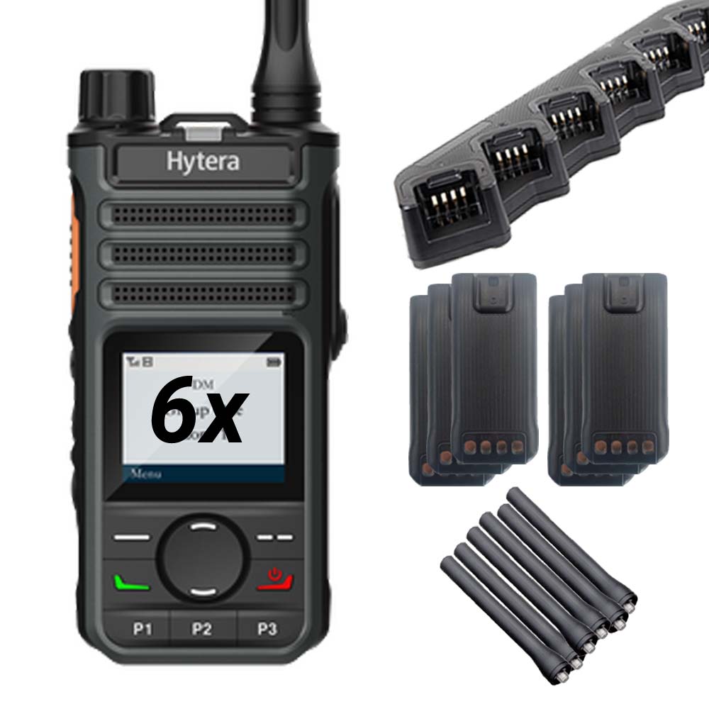 SET 6x Hytera BP565 VHF Handfunkgerät mit Batterie Antenne Ladegerät BP565V1
