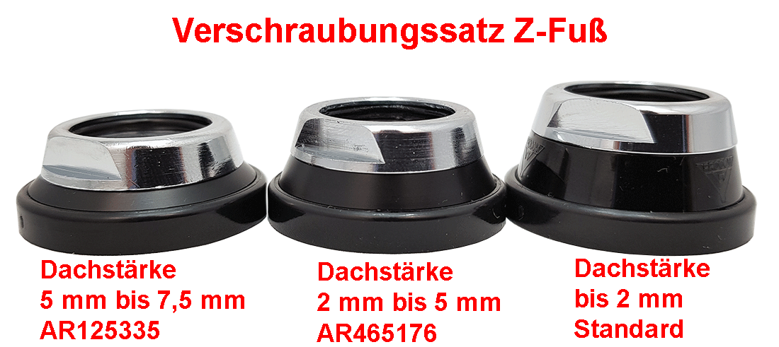 Procom Verschraubungssatz Z-Fuß 5 bis 7,5mm Dachstärke