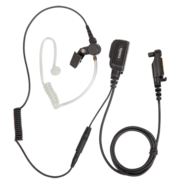 HYTERA Sprechgarnitur mit PTT, Mikrofon und Ohrhörer mit transp. Schallschlauch, bestehend aus ACN-02 + ES-02 EAN22 580002007042