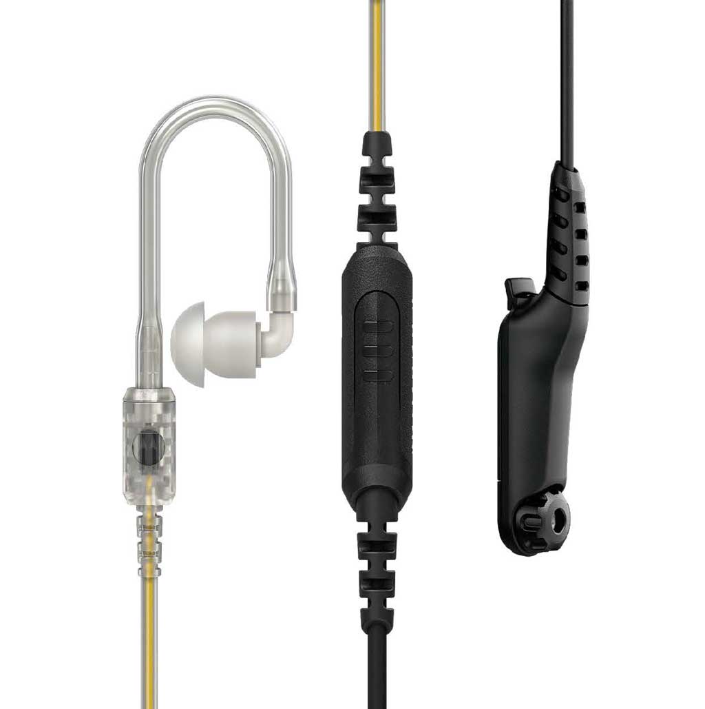Motorola Ohrhörer 1 Kabel mit PTT und Mikrofon transparenter Schallschlauch GCAI Mini IMPRES PMLN8082A