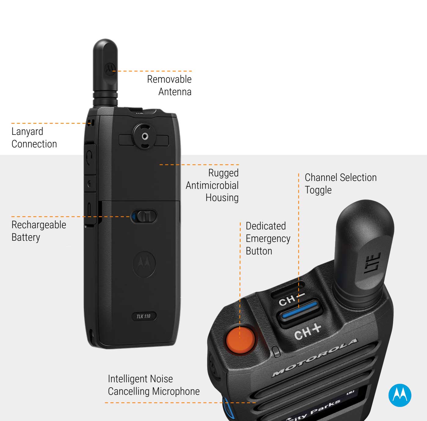 Motorola WAVE PTX Handfunkgerät TLK110 Ladegerät Batterie HK2189A ohne SIM