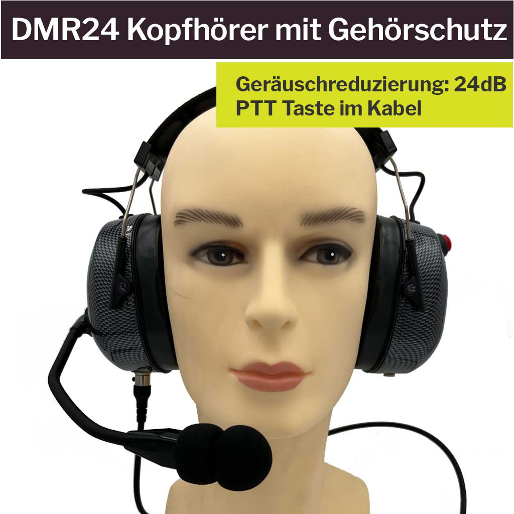 schweres über-Kopf Headset mit Bügelmikrofon Gehörschutz Geräuschunterdrückung 24DB für Motorola TLK100 SL1600 SL2600 SL4000 SL4010