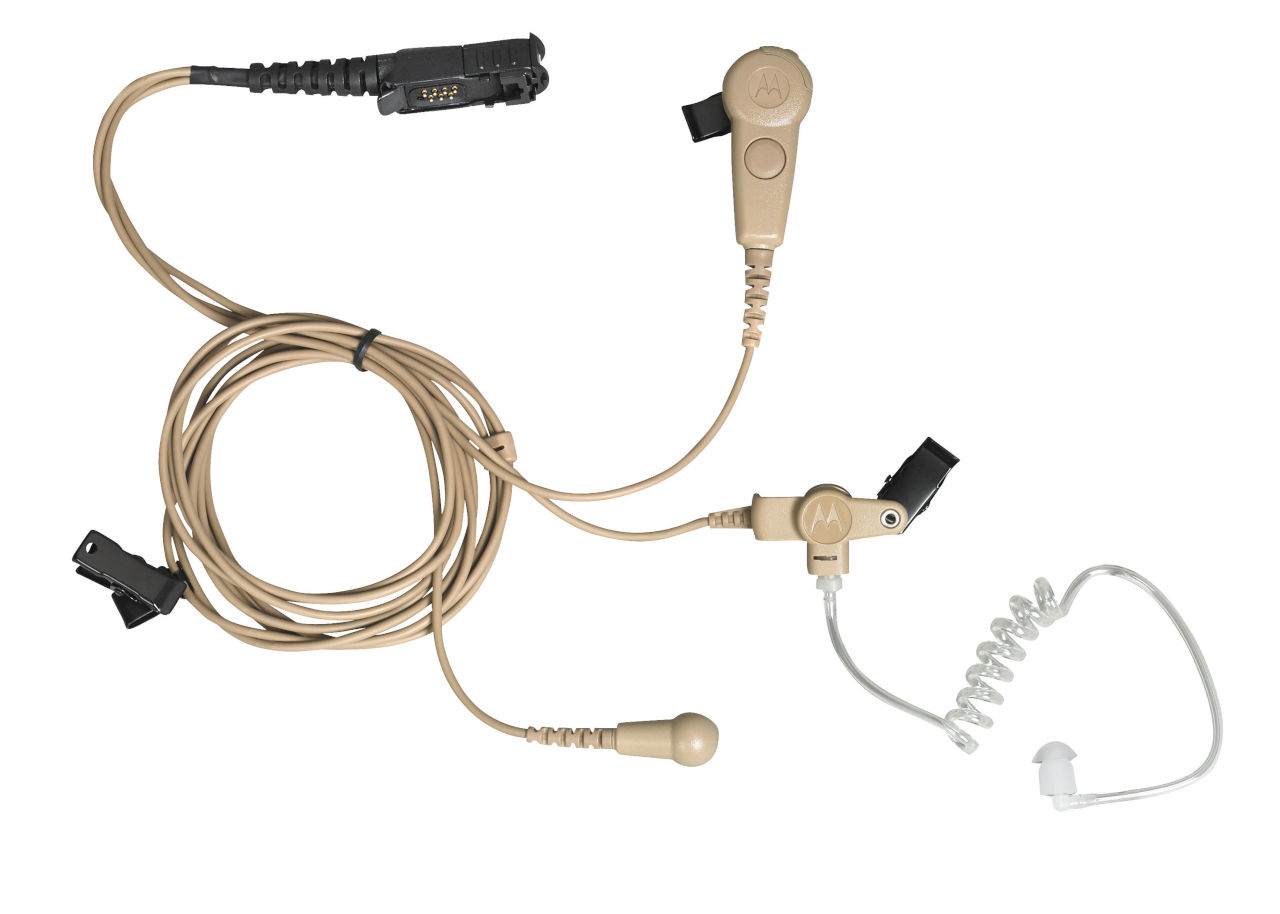Motorola Ohrhörer mit Schallschlauch für verdeckte Trageweise, 3 Kabel Beige PMLN6755A