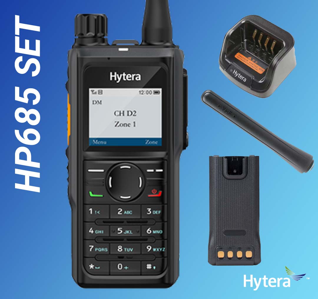 SET Hytera HP685 UHF 400-527MHz Batterie Ladegerät Antenne AN0435W09 HP685Um