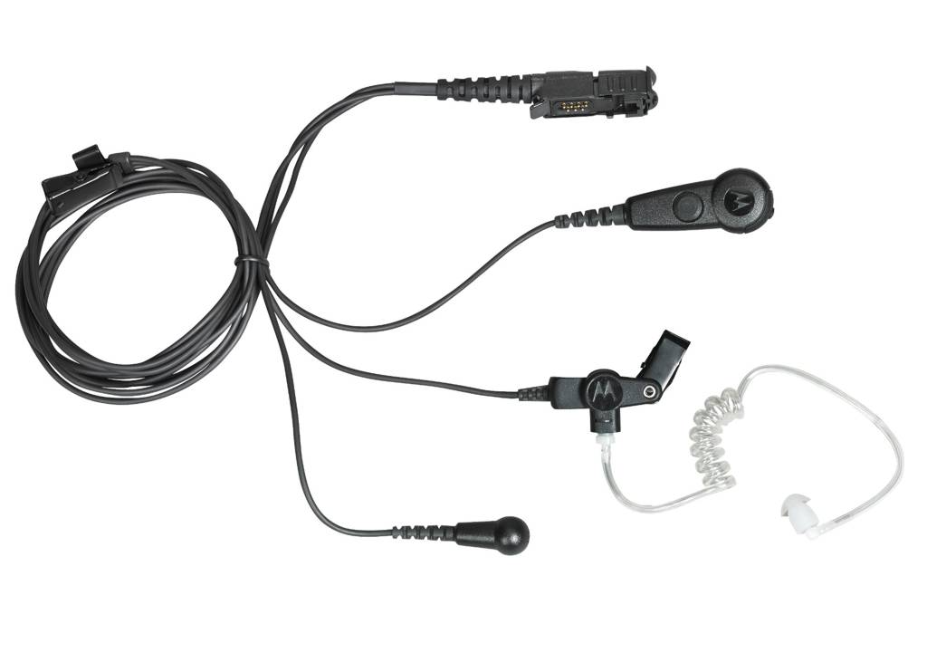 Motorola Ohrhörer mit Schallschlauch für verdeckte Trageweise, 3 Kabel Schwarz PMLN6754A