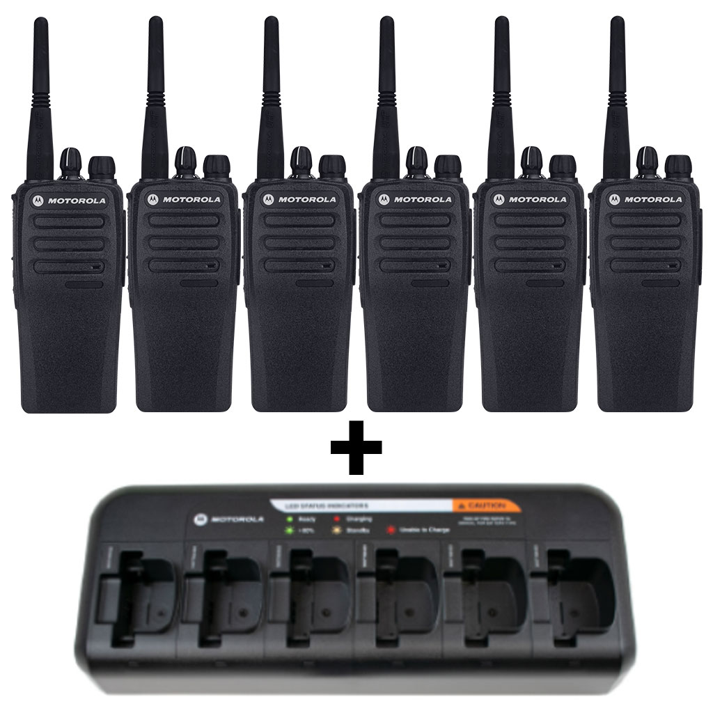DP1400 6-fach Set Handfunkgerät digital VHF Li-Ion 1600mAh Batterie Mehrfachladegerät MDH01JDC9JA2AN