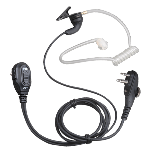 HYTERA Tarn-Sprechgarnitur schwarz, Mikrofon mit Sendetaste, transparenter Schallschlauch, VOX- oder PTT-Steuerung EAM12 580003013003