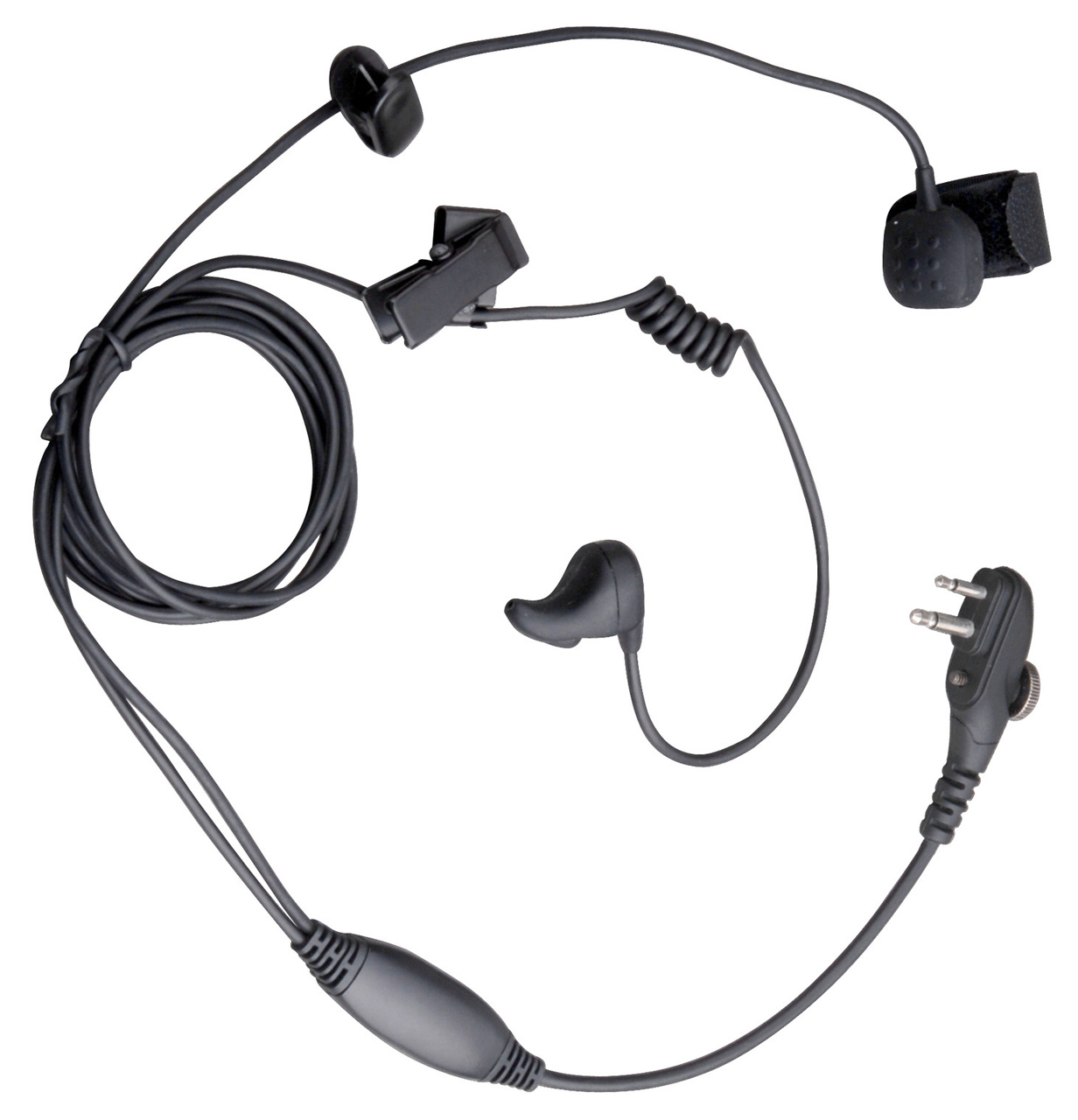 HYTERA Sprechgarnitur, schwarz mit Ohrmikrofon und Sendetaste EBM01 580003014004