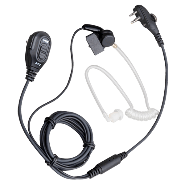 HYTERA Tarn-Sprechgarnitur schwarz 2-Kabel, Mikrofon mit Sendetaste, transp. Schallschl., VOX- oder PTT-Steuerung EAM13 580003014001